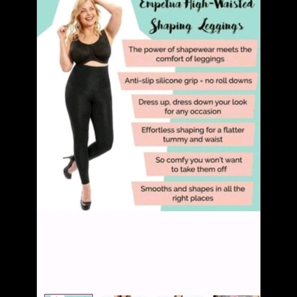 Shapermint Empetua Women's Sizes Black High Waist Shaping Leggings New - Picture 3 of 3